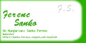 ferenc sanko business card